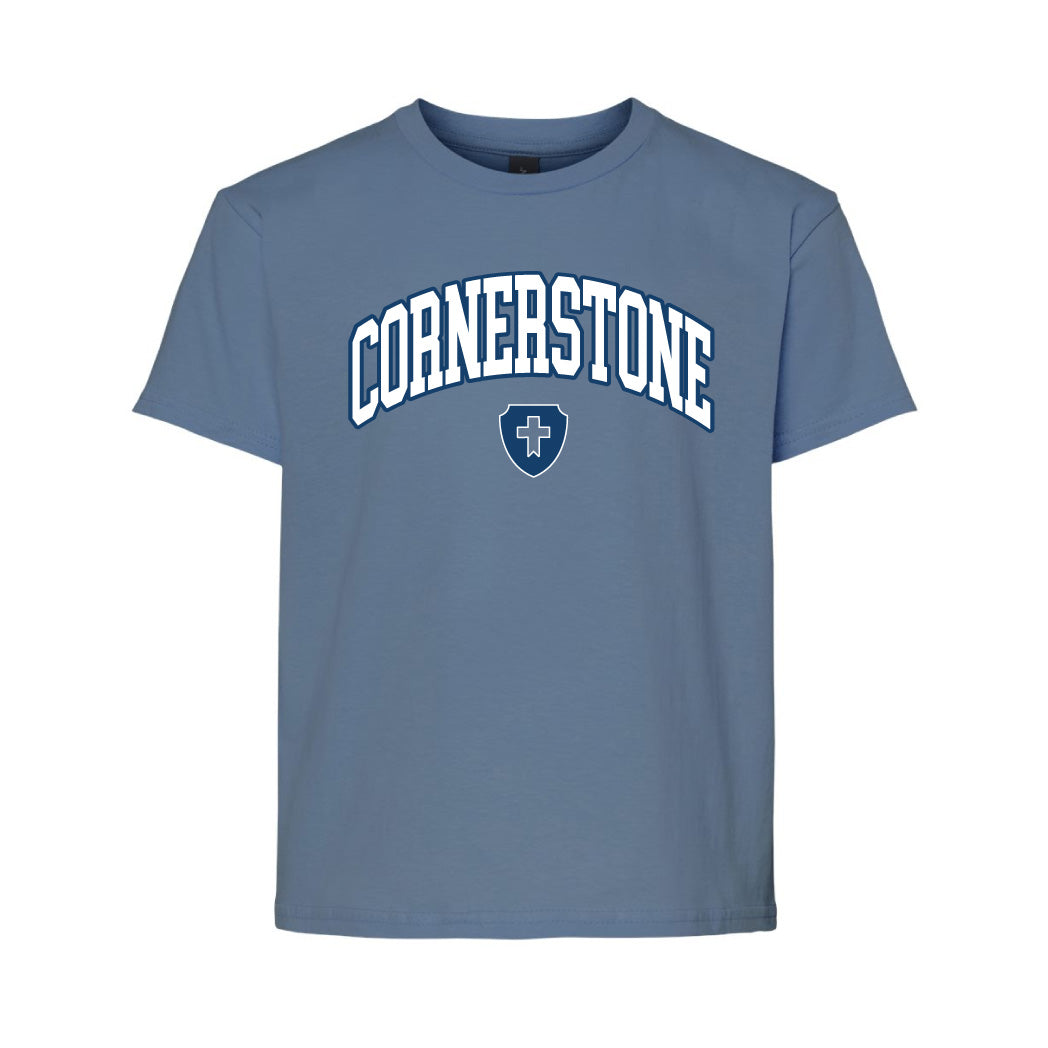 Cornerstone Arch with Shield Youth Short Sleeve Tee